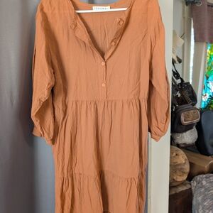 Women's terracotta long sleeve Dress